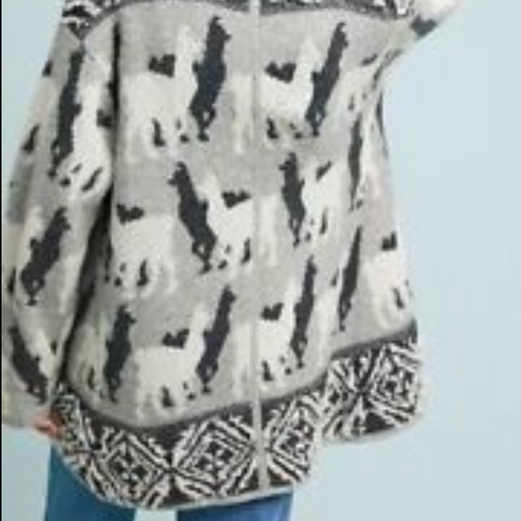 Anthropologie Llama Hooded Cardigan - Picture 4 of 8